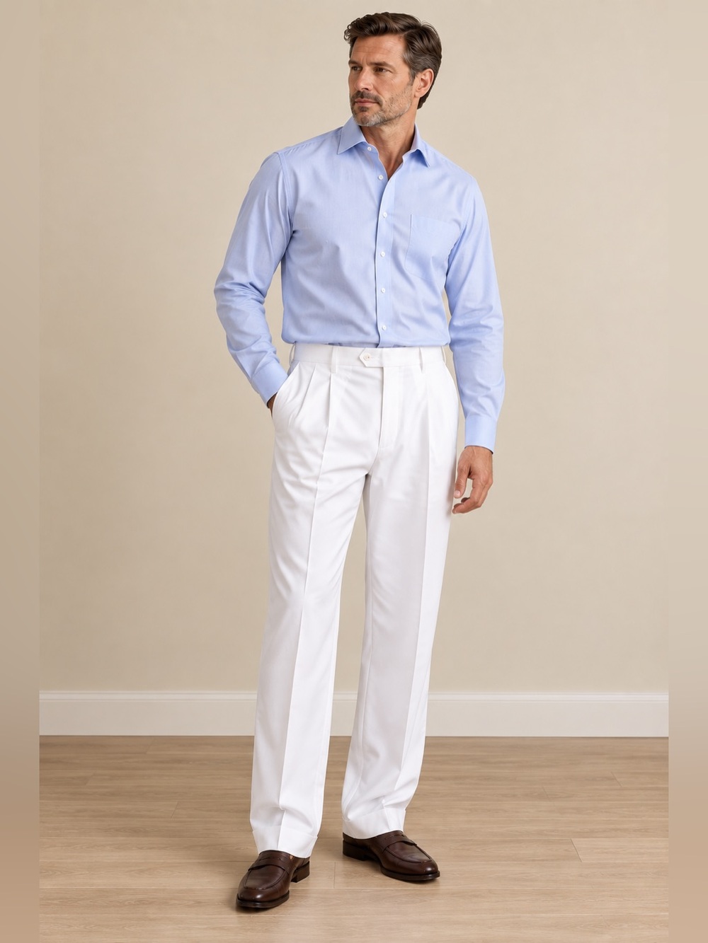 Jos. A. Bank David Leadbetter Golf White Pleated Pants 36x32 NWT